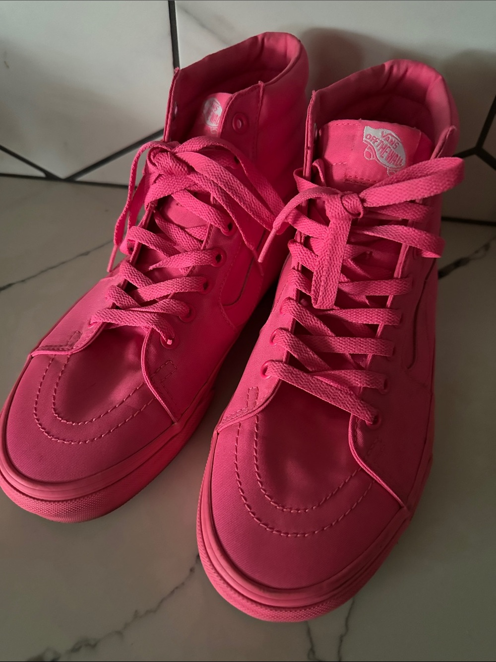 Vans Women's High-Top Sneakers in Bright Pink